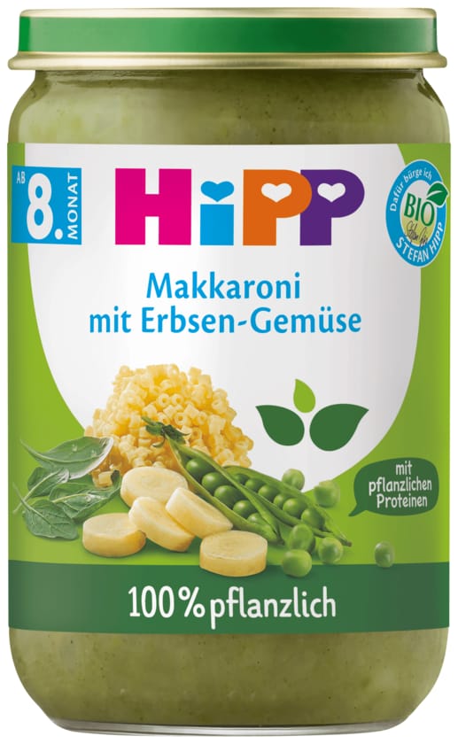 Hipp Bio Makkaroni Erbsen Gemüse vegan 220g